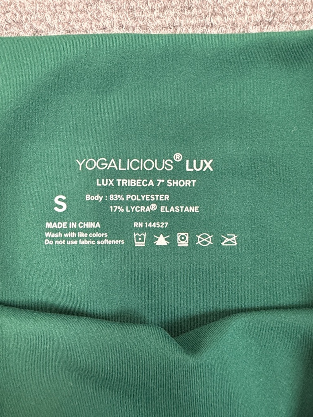 Yogalicious Lux Tribeca 7” Green High-Waist Bike Shorts Side Pockets Sz S (A1) - Picture 2 of 4